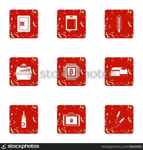 Regularize icons set. Grunge set of 9 regularize vector icons for web isolated on white background. Regularize icons set, grunge style