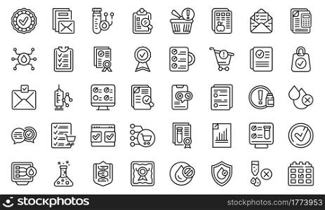 Regulated products icon. Outline regulated products vector icon for web design isolated on white background. Regulated products icon, outline style