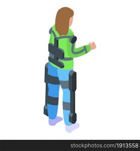 Rehabilitation exoskeleton icon isometric vector. Robot suit. Wearable body. Rehabilitation exoskeleton icon isometric vector. Robot suit