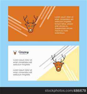 Reindeer abstract corporate business banner template, horizontal advertising business banner.