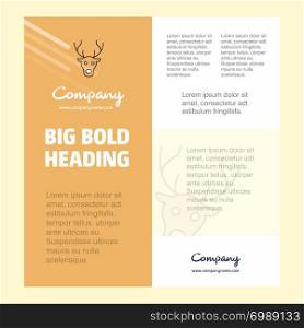 Reindeer Business Company Poster Template. with place for text and images. vector background