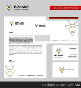 Reindeer Business Letterhead, Envelope and visiting Card Design vector template