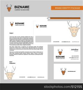 Reindeer Business Letterhead, Envelope and visiting Card Design vector template