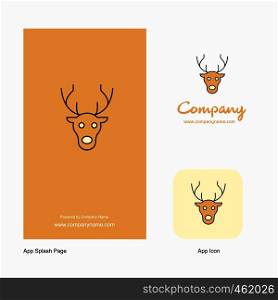Reindeer Company Logo App Icon and Splash Page Design. Creative Business App Design Elements