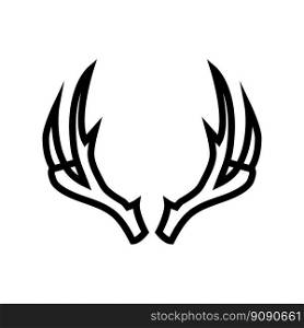 reindeer horn animal line icon vector. reindeer horn animal sign. isolated contour symbol black illustration. reindeer horn animal line icon vector illustration