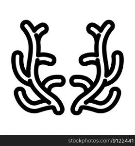 reindeer horn animal line icon vector. reindeer horn animal sign. isolated contour symbol black illustration. reindeer horn animal line icon vector illustration