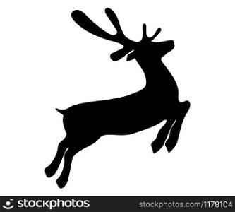 Reindeer is skipping for Christmas. Icon isolated on white background. Reindeer is skipping for Christmas. Icon isolated on white