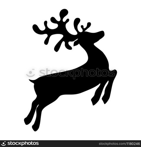 Reindeer is skipping for Christmas. Icon isolated on white background. Reindeer is skipping for Christmas. Icon isolated on white