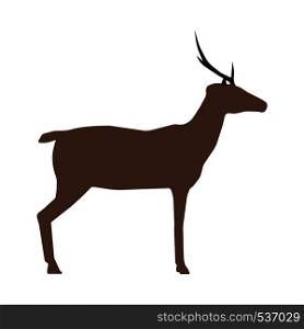Reindeer side view vector flat symbol. Silhouette concept pose