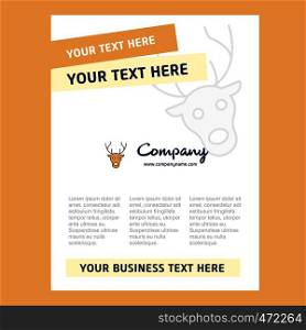 Reindeer Title Page Design for Company profile ,annual report, presentations, leaflet, Brochure Vector Background