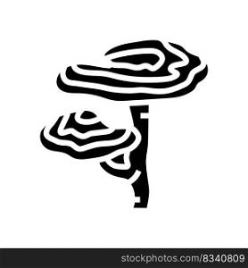 reishi mushroom glyph icon vector. reishi mushroom sign. isolated symbol illustration. reishi mushroom glyph icon vector illustration