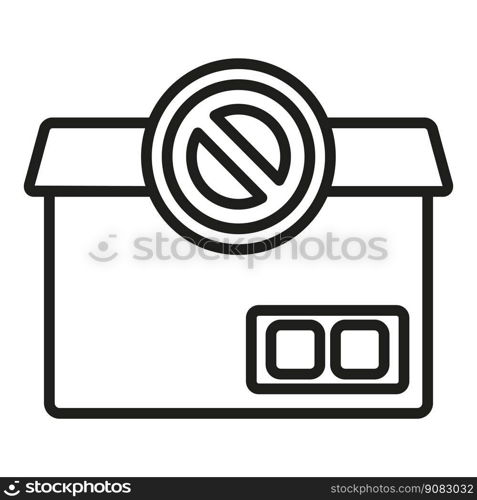 Rejected box icon outline vector. Parcel product. Service shop. Rejected box icon outline vector. Parcel product