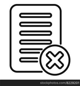 Rejected document icon outline vector. Message digital. Button web. Rejected document icon outline vector. Message digital