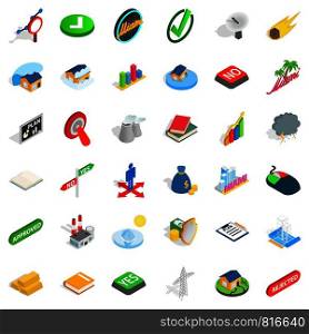 Rejected icons set. Isometric style of 36 rejected vector icons for web isolated on white background. Rejected icons set, isometric style