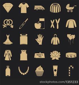 Relations icons set. Simple set of 25 relations vector icons for web for any design. Relations icons set, simple style