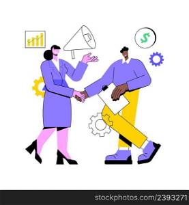 Relationship marketing abstract concept vector illustration. Customer relationship strategy, focus on consumer loyalty, brand interaction and long-term engagement, social media abstract metaphor.. Relationship marketing abstract concept vector illustration.