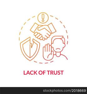 Relationships without trust concept icon. Unreliable and lying partner. Constant accusation. Honesty issues abstract idea thin line illustration. Vector isolated outline color drawing. Relationships without trust concept icon