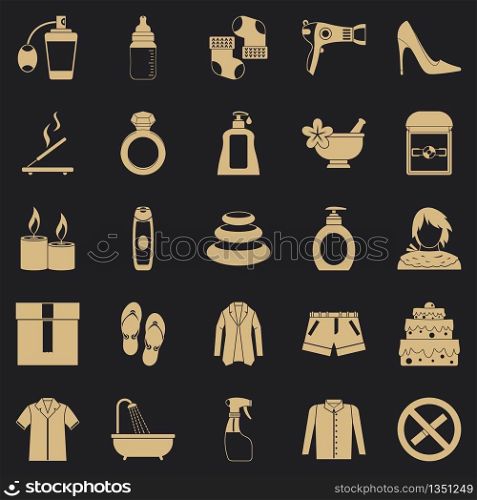 Relax in spa icons set. Simple set of 25 relax in spa vector icons for web for any design. Relax in spa icons set, simple style