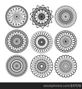 Relax mandala set. Abstract ethnic model mandalas mandalas with repeat geometric circle round vector ornament. Relax mandala set. Abstract ethnic model mandalas mandalas with repeat geometric circle round ornament