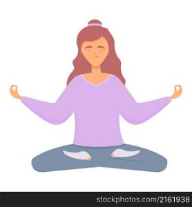 Relax meditation icon cartoon vector. Woman meditate. Girl person. Relax meditation icon cartoon vector. Woman meditate