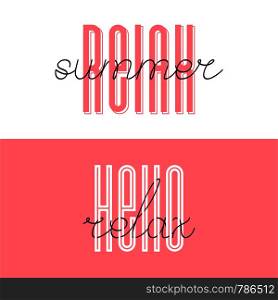 Relax summer font lettering. Hello relax typography vector design for greeting cards and poster. Design template celebration. Vector illustration