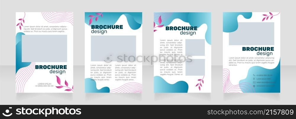 Relaxation center blank brochure design. Template set with copy space for text. Premade corporate reports collection. Editable 4 paper pages. Rubik Black Regular, Nunito Light fonts used. Relaxation center blank brochure design