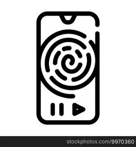 relaxation phone app line icon vector. relaxation phone app sign. isolated contour symbol black illustration. relaxation phone app line icon vector illustration