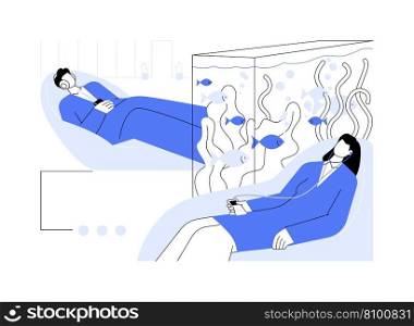 Relaxation room abstract concept vector illustration. Group of colleagues relax in special room in office, corporate business, modern and comfortable zone for employees abstract metaphor.. Relaxation room abstract concept vector illustration.