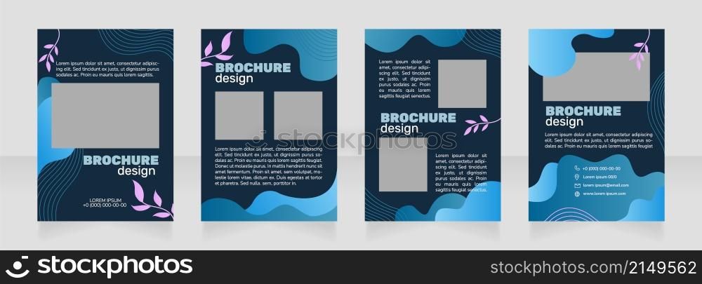 Relaxing massage therapy blank brochure design. Template set with copy space for text. Premade corporate reports collection. Editable 4 paper pages. Rubik Black Regular, Nunito Light fonts used. Relaxing massage therapy blank brochure design