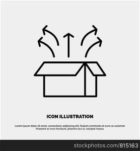 Release, Box, Launch, Open Box, Product Line Icon Vector