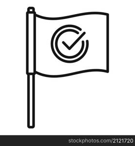 Reliability flag icon outline vector. South customer. Reliable shield. Reliability flag icon outline vector. South customer