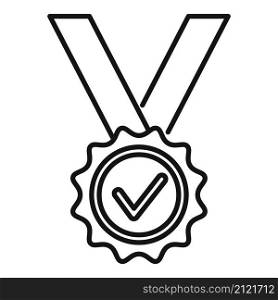 Reliability medal icon outline vector. Back guarantee. Best money. Reliability medal icon outline vector. Back guarantee