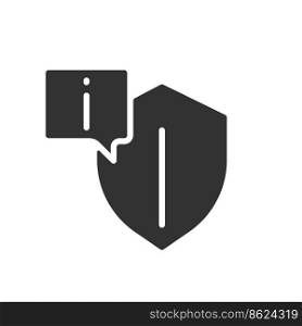 Reliable information black glyph icon. Data privacy security. Trustful info sources. Cyber security. Silhouette symbol on white space. Solid pictogram. Vector isolated illustration. Reliable information black glyph icon