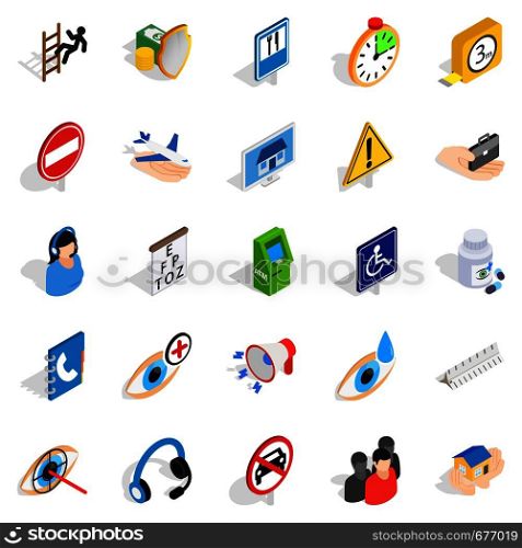 Relief icons set. Isometric set of 25 relief vector icons for web isolated on white background. Relief icons set, isometric style