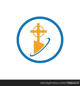 religion christian cemetery icon vector illustration design template