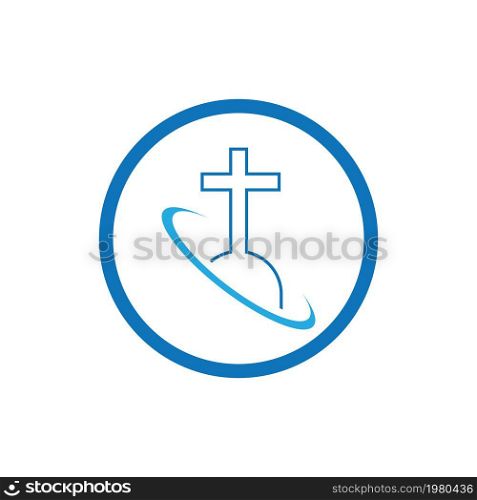 religion christian cemetery icon vector illustration design template