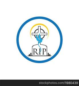 religion christian cemetery icon vector illustration design template