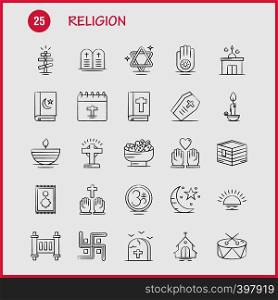 Religion Hand Drawn Icons Set For Infographics, Mobile UX/UI Kit And Print Design. Include: Coffin, Holidays, Religion, Religion, Pray, Church, Muslim Element, Icon Set - Vector