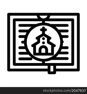 religion literature line icon vector. religion literature sign. isolated contour symbol black illustration. religion literature line icon vector illustration