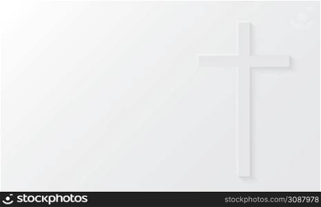 Religioush cross 3d emboss shape background,illustration EPS10.