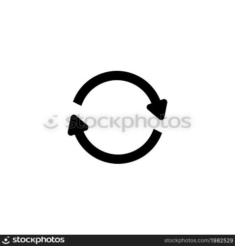 Reload 360 Circle Arrows. Flat Vector Icon illustration. Simple black symbol on white background. Reload 360 Circle Arrows sign design template for web and mobile UI element. Reload 360 Circle Arrows Flat Vector Icon