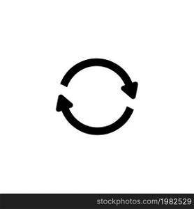 Reload 360 Circle Arrows. Flat Vector Icon illustration. Simple black symbol on white background. Reload 360 Circle Arrows sign design template for web and mobile UI element. Reload 360 Circle Arrows Flat Vector Icon