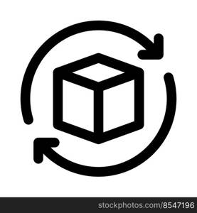 Reload cube design with loop arrows layout