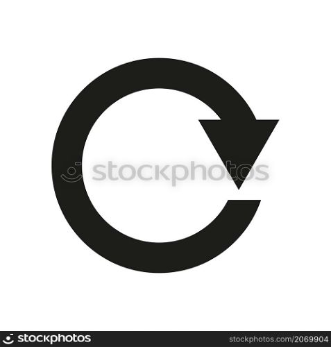 Reload icon. App button. Isolated black sign. Technology concept. Business background. Vector illustration. Stock image. EPS 10.. Reload icon. App button. Isolated black sign. Technology concept. Business background. Vector illustration. Stock image.