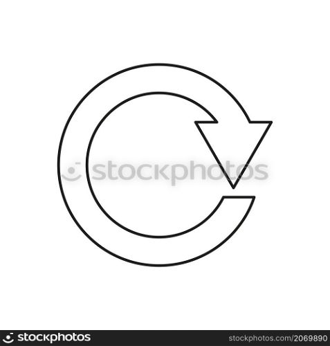 Reload icon. Isolated outline sign. App button. Technology concept. Business background. Vector illustration. Stock image. EPS 10.. Reload icon. Isolated outline sign. App button. Technology concept. Business background. Vector illustration. Stock image.
