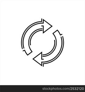 Reload Icon, Refresh Icon, Reset Icon, Double Reverse Arrow Vector Art Illustration