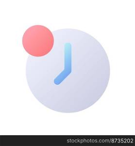 Reminder from time app pixel perfect flat gradient two-color ui icon. Clock sign. Show notification. Simple filled pictogram. GUI, UX design for mobile application. Vector isolated RGB illustration. Reminder from time app pixel perfect flat gradient two-color ui icon