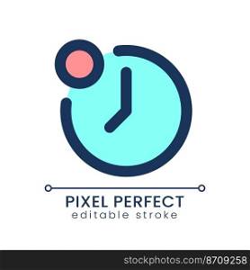 Reminder from time app pixel perfect RGB color ui icon. Show notification. Simple filled line element. GUI, UX design for mobile app. Vector isolated pictogram. Editable stroke. Poppins font used. Reminder from time app pixel perfect RGB color ui icon
