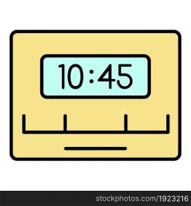 Reminder timer clock icon. Outline reminder timer clock vector icon color flat isolated on white. Reminder timer clock icon color outline vector
