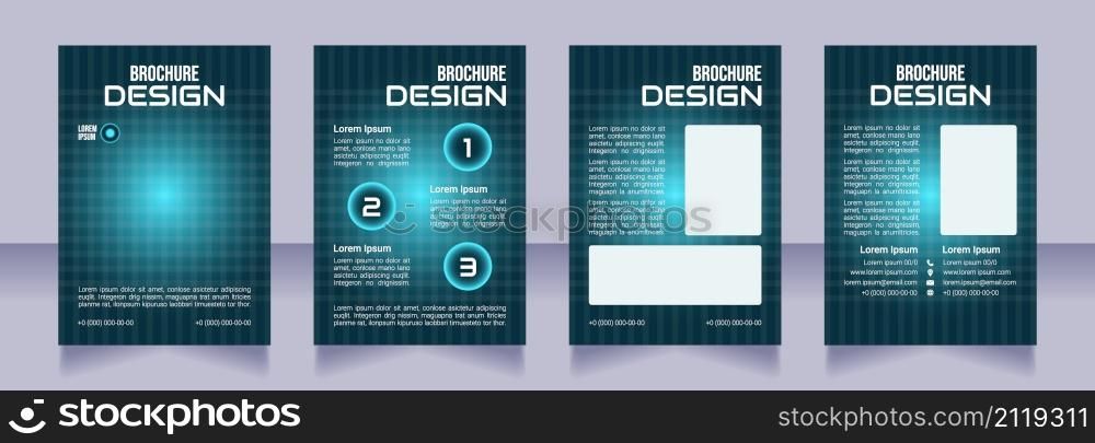 Remote access to medical care blank brochure design. Template set with copy space for text. Premade corporate reports collection. Editable 4 paper pages. Bebas Neue, Audiowide, Roboto Light fonts used. Remote access to medical care blank brochure design